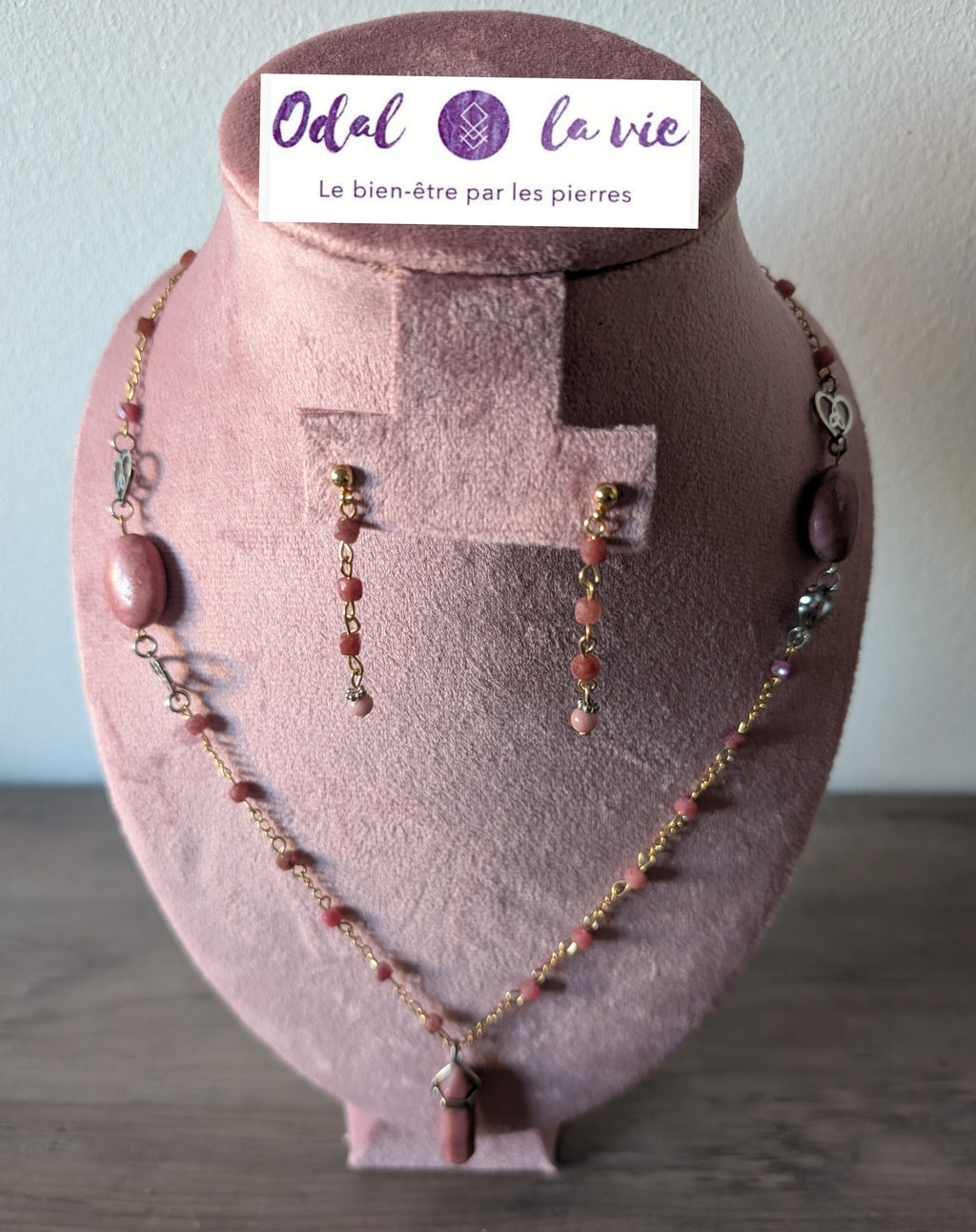 Collier en Rhodonite